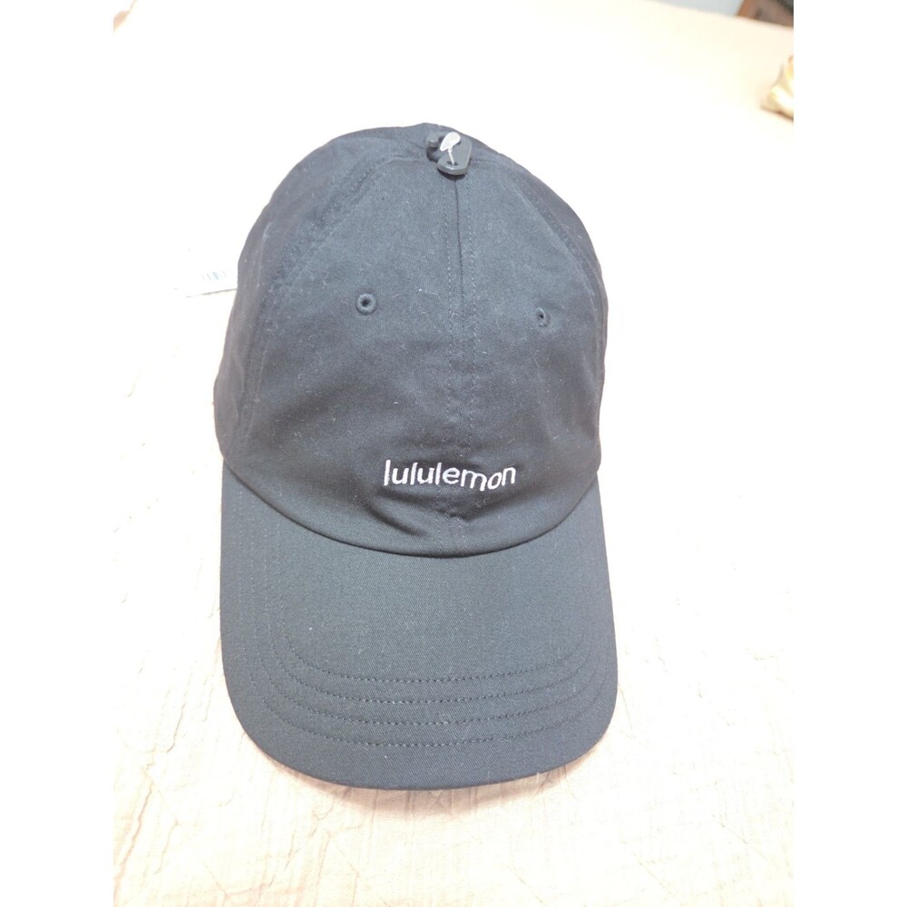 Lululemon Classic Ball Cap L/XL Black White Logo Adjustable Baseball Hat Unworn